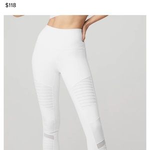 Alo MOTO White Leggings